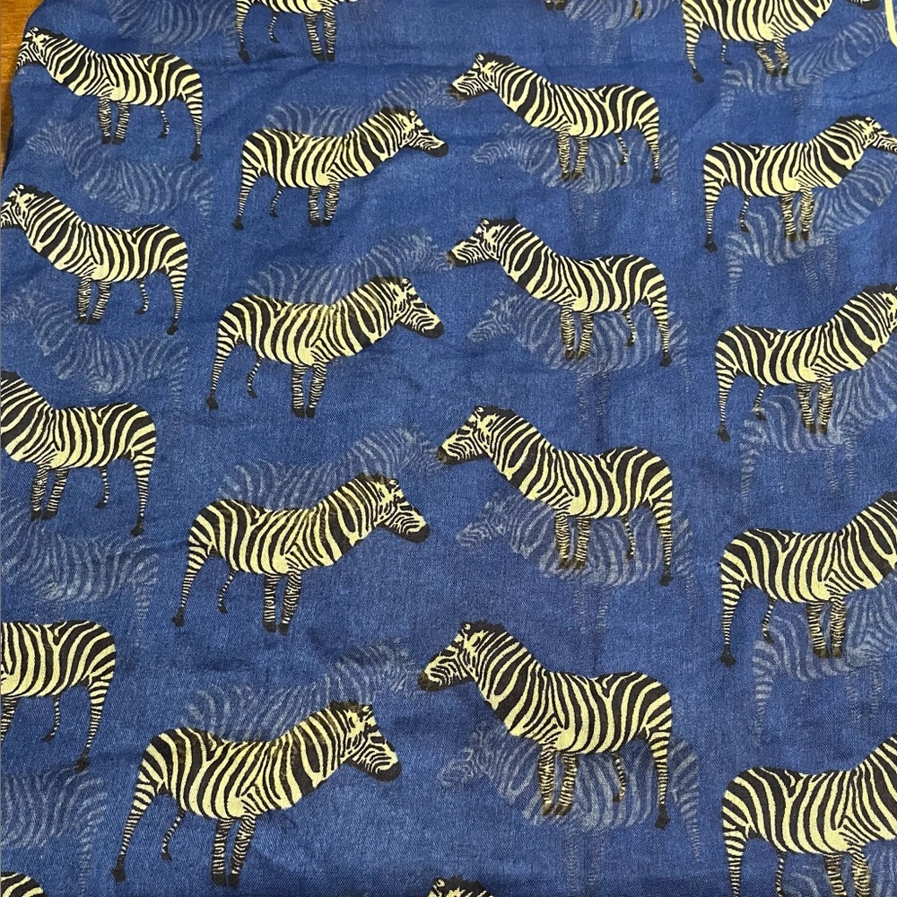 Vintage Blue Zebra Print Fashion Scarf/Wrap